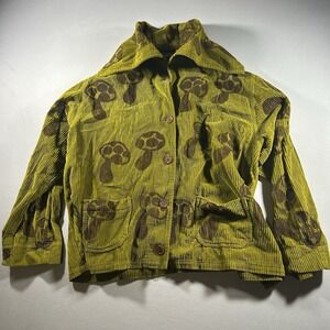 Womens Big Bud Press Corduroy Sailor Style Jacket Green Brown Hooded 4XL RARE